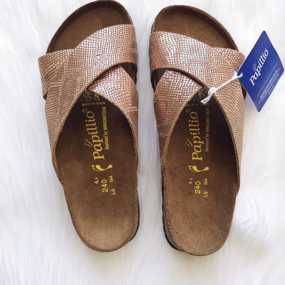 Birkenstock Shoes - Birkenstock Papillio Embossed Leather Sandals